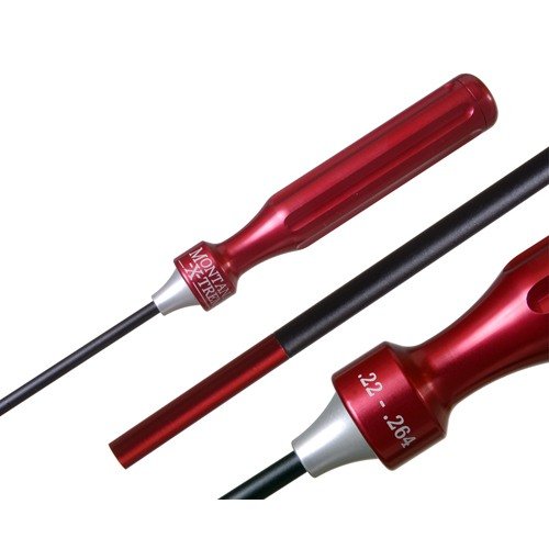 Jednoczęściowe, pokryte stalowe pręty czyszczące zapewniają skuteczne czyszczenie broni bez wyginania, z ergonomiczną rączką i kolorowym oznaczeniem kalibrów.