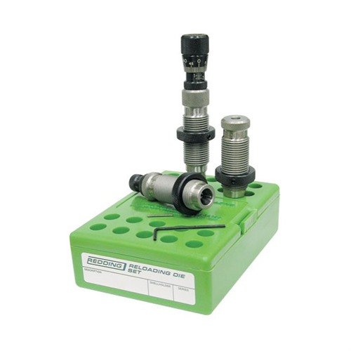 Zestaw die'ów Redding National Match to idealne rozwiązanie dla strzelców sportowych, zawiera Full Length Sizing Die, Taper Crimp Die i Competition Bullet Seater.
