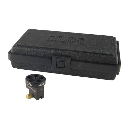 System pomiarowy DATUM DIAL umożliwia precyzyjne pomiary łusek, obejmuje wymienne diale dla wielu kalibrów oraz trwałe opakowanie do przechowywania.