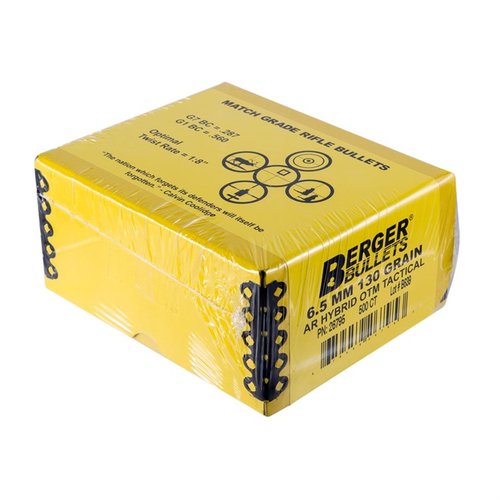 Kulki Berger 130gr AR Hybrid OTM oferują doskonałą aerodynamikę, minimalizują dryft wiatru i są idealne do strzelania na długie dystanse.