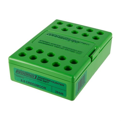 Zestaw die'ów MASTER HUNTER 6.5 CREEDMOOR od Redding łączy precyzyjny die do osadzania z pełnoformatowym die do sizingu, zapewniając wyjątkową spójność amunicji.