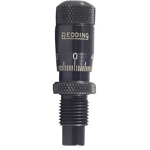 Mikrometr do osadzania pocisków Redding umożliwia precyzyjne ustawienie głębokości osadzania pocisków STD, zapewniając dokładność do 1/1000 cala.