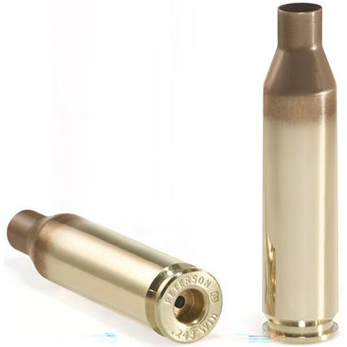 .243 Winchester Brass od Peterson Cartridge to precyzyjne, niskorecoilowe łuski w opakowaniu 50 sztuk, idealne do strzelectwa sportowego i długodystansowego.