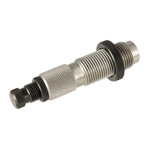 Typ S Bushing Neck Die umożliwia precyzyjną kontrolę rozmiaru i napięcia szyjki łuski, z wymiennymi bushings i regulowanym prętem dekapującym.