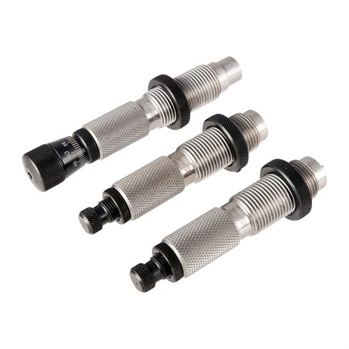 Zestaw die Master Hunter Deluxe 22 Nosler od Redding oferuje pełne rozmiarowanie oraz opcję neck sizing, co zapewnia optymalne przygotowanie amunicji na polowanie.