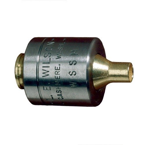 Uchwyt na łuski L.E. Wilson zapewnia precyzyjne trymowanie, wiercenie kieszeni na spłonki, oraz jednolitość, wspierając łuskę jak komora broni.