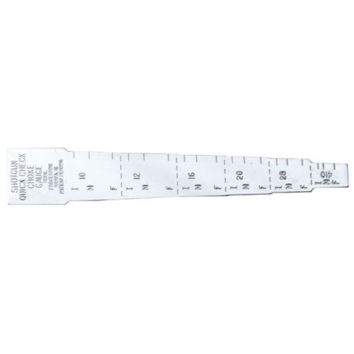 Cienki, lekki wskaźnik z nierdzewnej stali mierzy constriction choke w lufach strzelb .410, 28, 20, 16, 12 i 10, idealny dla kolekcjonerów i strzelców.