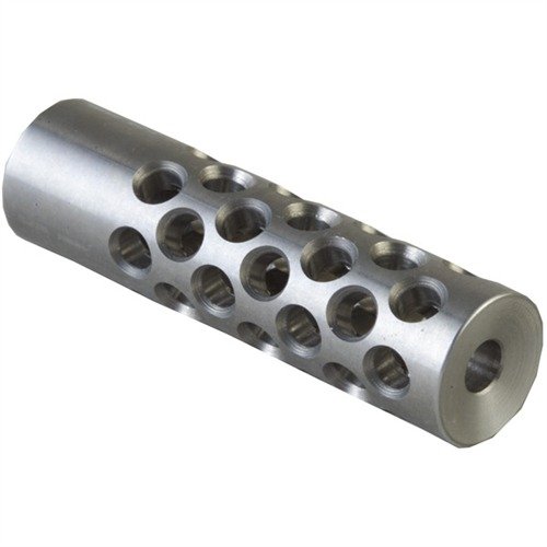 Muzzle Brake #2 22 kal. zmniejsza odczuwalny odrzut i podnoszenie lufy dzięki 42 portom, zapewniając maksymalną kontrolę odrzutu. Wymagana obróbka.