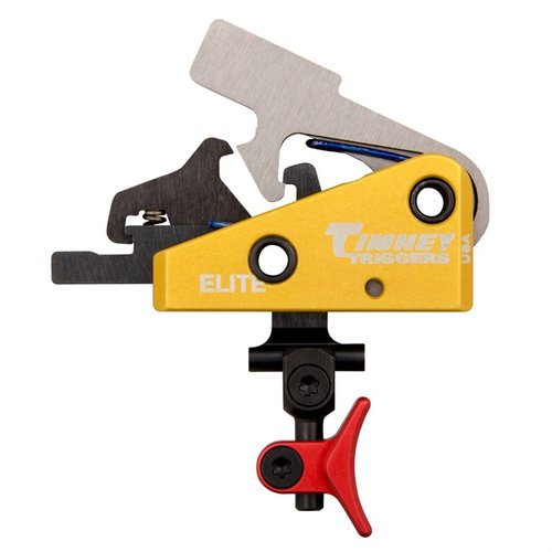 Zastąp swój spust AR-15 na Timney Calvin Elite z regulowanym naciskiem 1,5 lb, czterema różnymi butami i błyskawicznym resetem dla precyzyjnych strzałów.