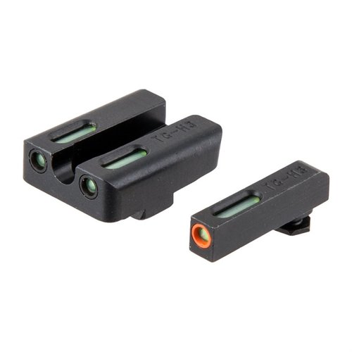 Zestaw TFX Pro Sights do Glock® zapewnia trwałość i niezawodność dzięki hermetycznej kapsule, podświetleniu Tritium oraz włóknom optycznym dla szybszego celowania.