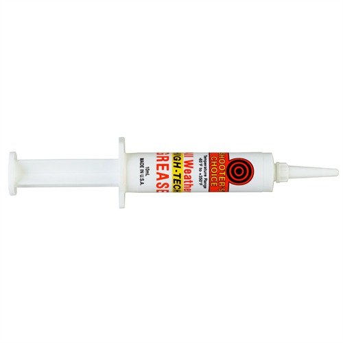 ALL-WEATHER® HIGH-TECH GREASE to syntetyczny smar, który działa w ekstremalnych temperaturach od -65°F do +350°F, idealny do smarowania ruchomych elementów broni.