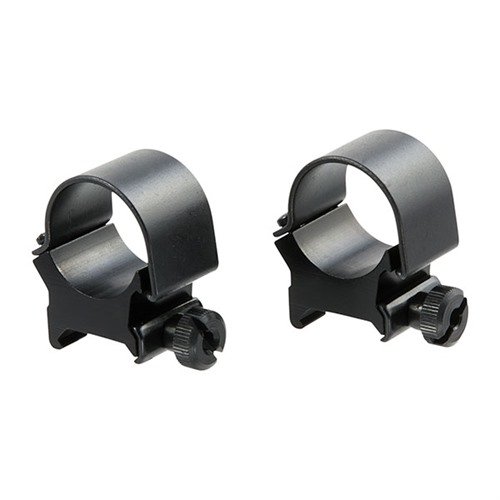 Wysokiej jakości pierścienie montażowe WEAVER w matowym niebieskim kolorze, idealne do różnych średnic obiektywów, wykonane z aluminium i stali.