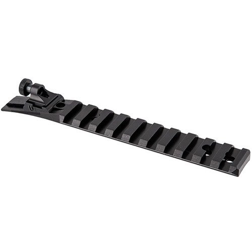 Zestaw celowników RUGER® 10/22® ACE IN THE HOLE zapewnia awaryjny celownik z regulacją windage i elevation, wykonany z aluminium CNC oraz stalowy celownik fiber optic.