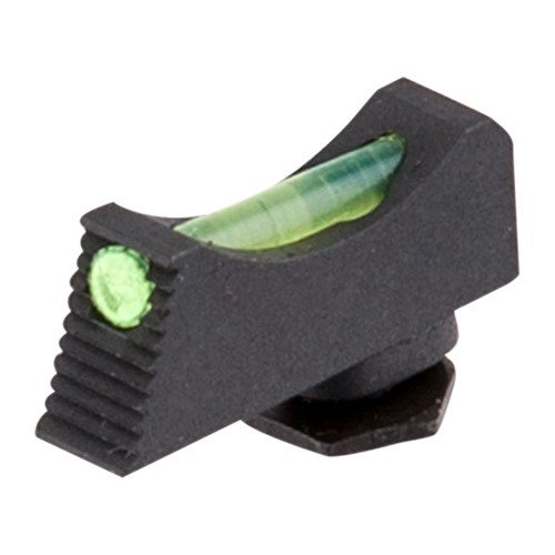 Vickers Elite Snag Free Fiber Optic Front Sight do Glock® 42/43 z zielonym włóknem optycznym zapewnia doskonałą widoczność i łatwość montażu, czarna wykończenie.